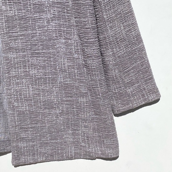 EILEEN FISHER Women’s Gray Textured Knit Open Front Duster Jacket with Pockets M - Picture 4 of 6